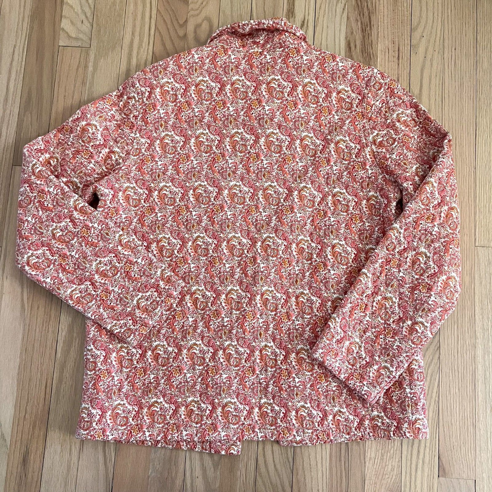 Vintage Laura Ashley Womens Sz Medium Pink Paisley Floral Quilted Coat Jacket - Picture 8 of 9